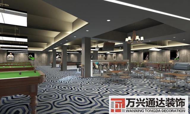 臺(tái)球室裝修效果圖臺(tái)球廳裝修效果圖_萬(wàn)興辦公室裝修公司