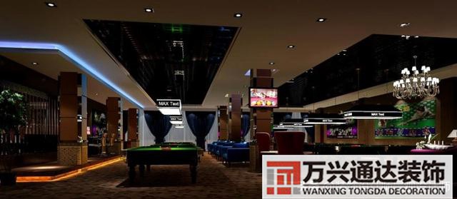 臺(tái)球室裝修效果圖臺(tái)球廳裝修效果圖_萬(wàn)興辦公室裝修公司