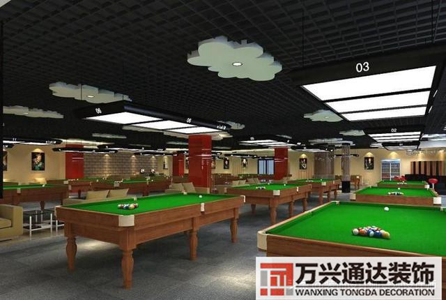 臺(tái)球室裝修效果圖臺(tái)球廳裝修效果圖_萬(wàn)興辦公室裝修公司