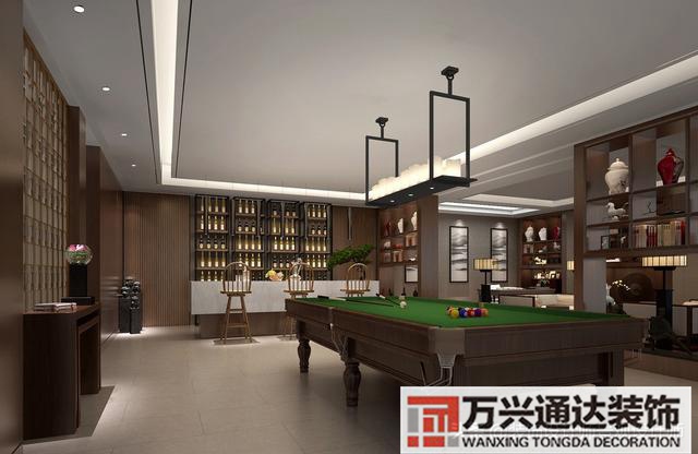 臺(tái)球室裝修效果圖臺(tái)球廳裝修效果圖_萬(wàn)興辦公室裝修公司