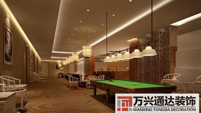 臺(tái)球室裝修效果圖臺(tái)球廳裝修效果圖_萬(wàn)興辦公室裝修公司