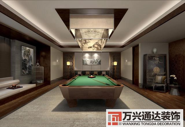 臺(tái)球室裝修效果圖臺(tái)球廳裝修效果圖_萬(wàn)興辦公室裝修公司