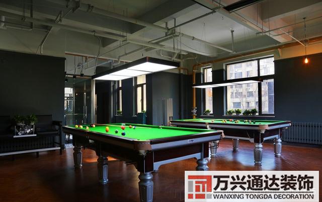 臺(tái)球室裝修效果圖臺(tái)球廳裝修效果圖_萬(wàn)興辦公室裝修公司