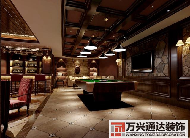 臺(tái)球室裝修效果圖臺(tái)球廳裝修效果圖_萬(wàn)興辦公室裝修公司