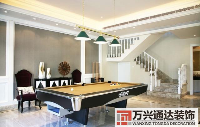 臺(tái)球室裝修效果圖臺(tái)球廳裝修效果圖_萬(wàn)興辦公室裝修公司
