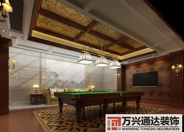 臺(tái)球室裝修效果圖臺(tái)球廳裝修效果圖_萬(wàn)興辦公室裝修公司