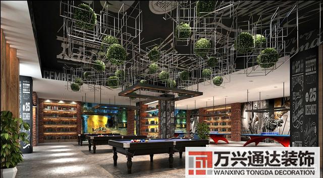 臺(tái)球室裝修效果圖臺(tái)球廳裝修效果圖_萬(wàn)興辦公室裝修公司